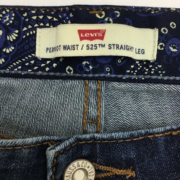 Levi's 525 Perfect Waist Jeans Straight Leg Distressed Frayed Hems size 10 - Picture 4 of 9